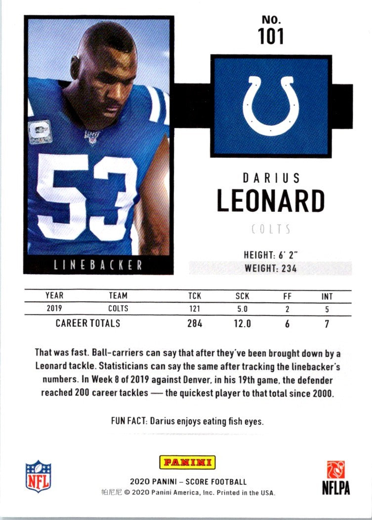 2020 Score Darius Leonard