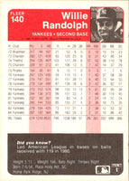 1985 Fleer Willie Randolph #140
