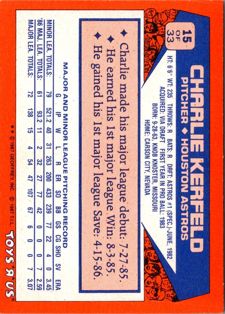 1987 Toys R Us Charlie Kerfeld