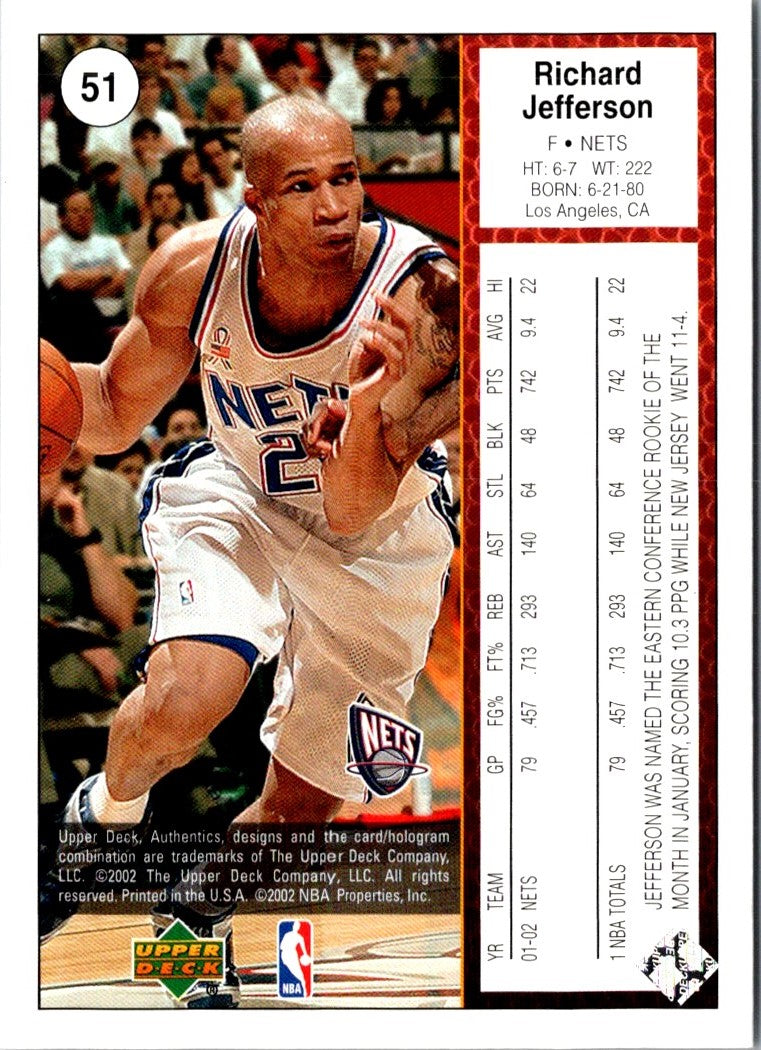 2002 Upper Deck Honor Roll Richard Jefferson