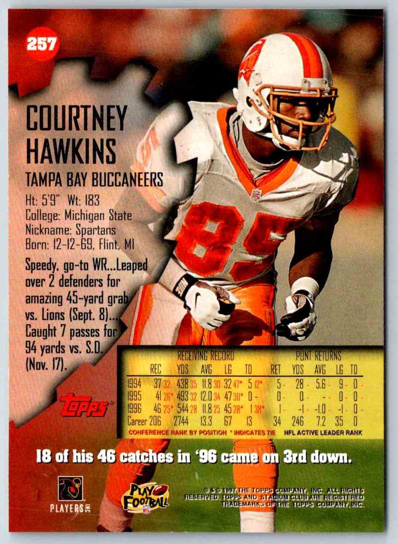 1997 Topps Stadium Club Football Courtney Hawkins