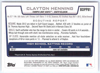 2012 Bowman Clayton Henning #BDPP81