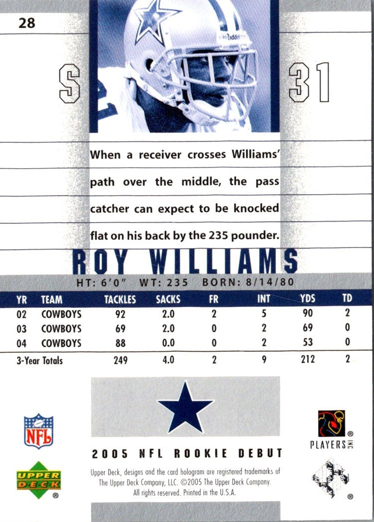 2005 Upper Deck Rookie Debut Roy Williams