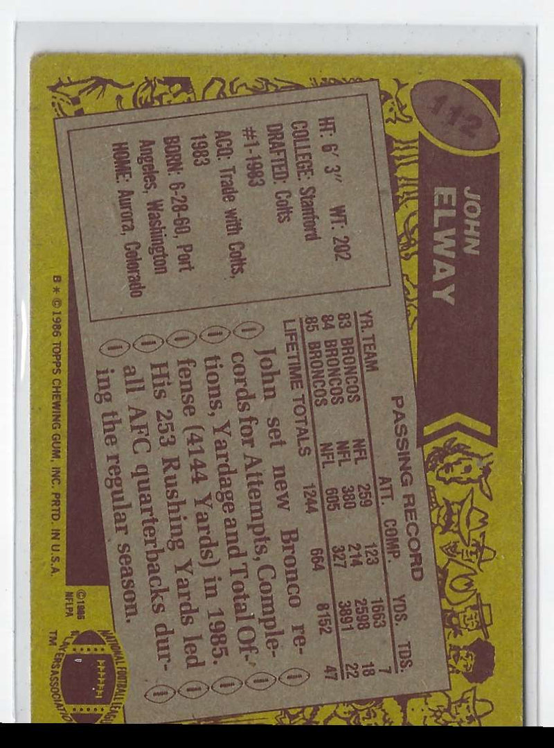 1986 Topps John Elway