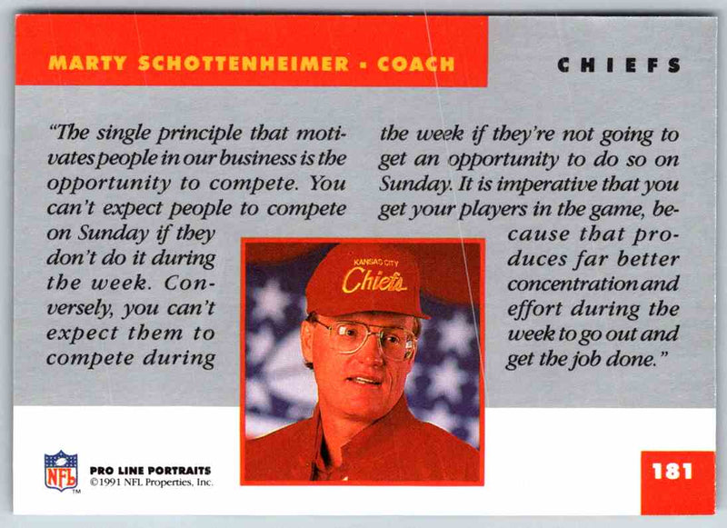 1991 ProLine Marty Schottenheimer