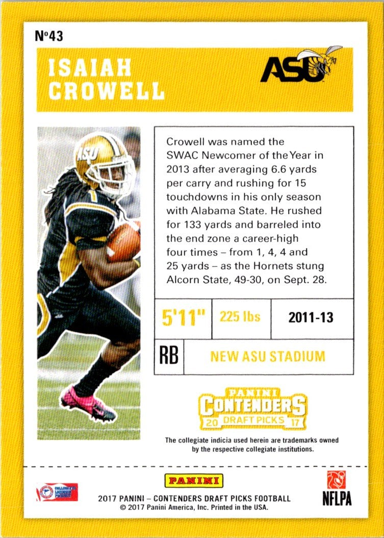 2017 Panini Contenders Draft Picks Isaiah Crowell