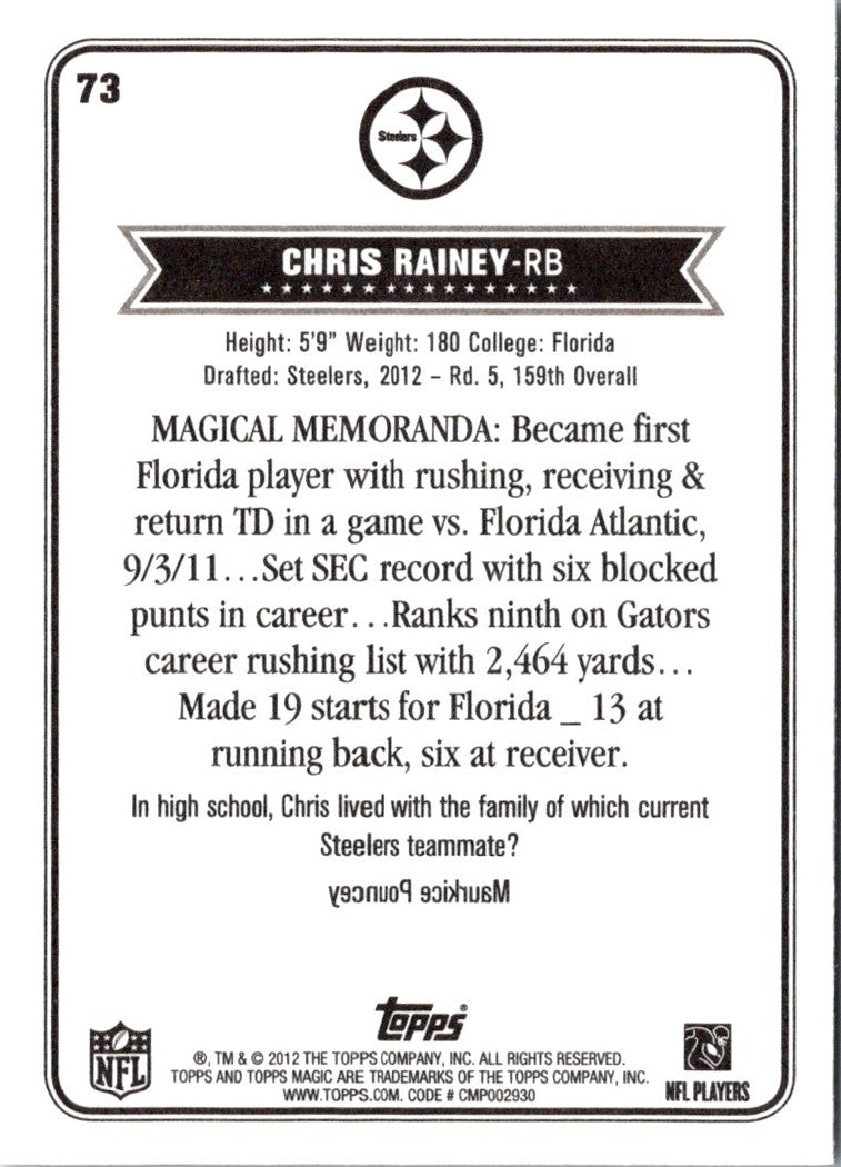 2012 Topps Magic Chris Rainey