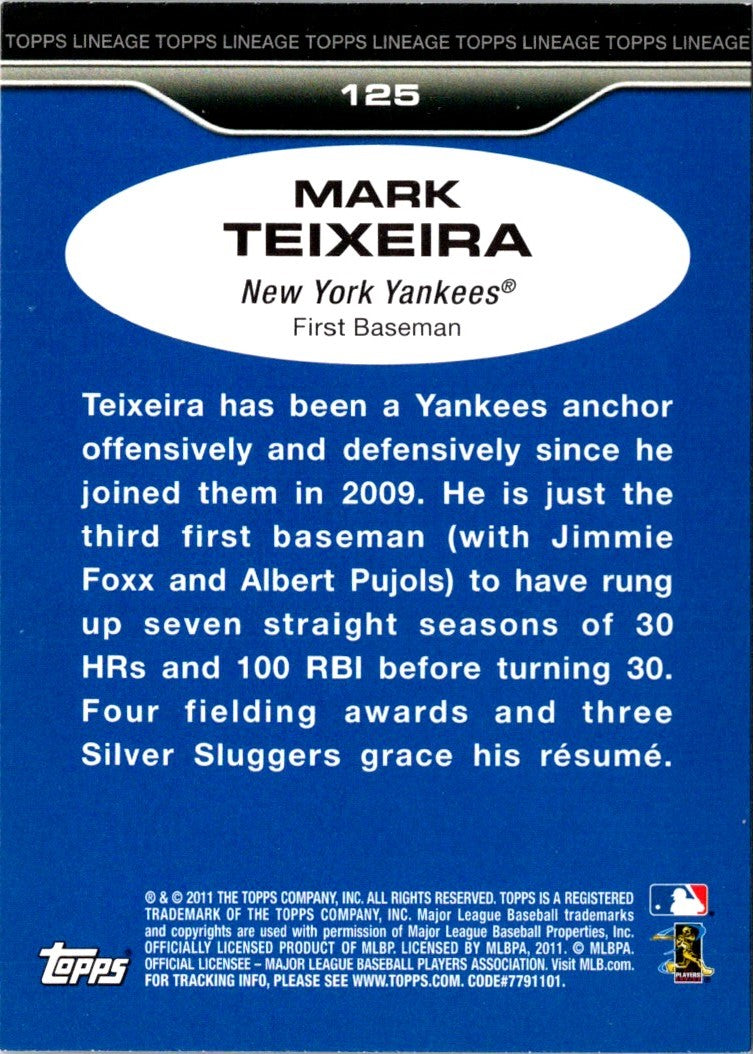 2011 Topps Lineage Mark Teixeira