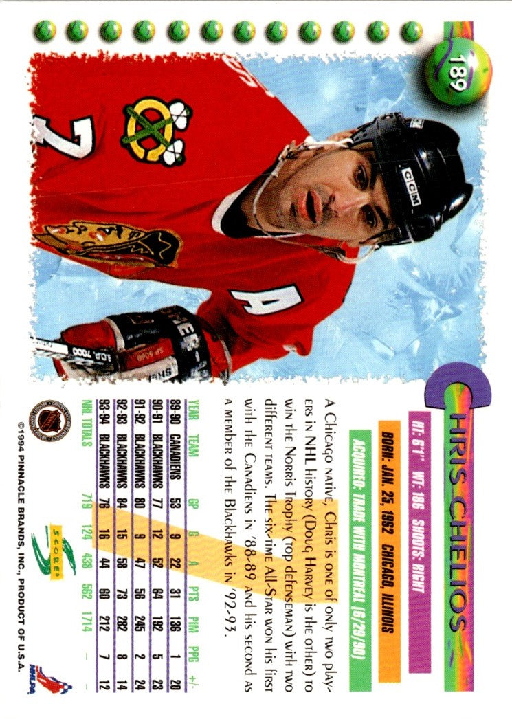 1994 Score Chris Chelios