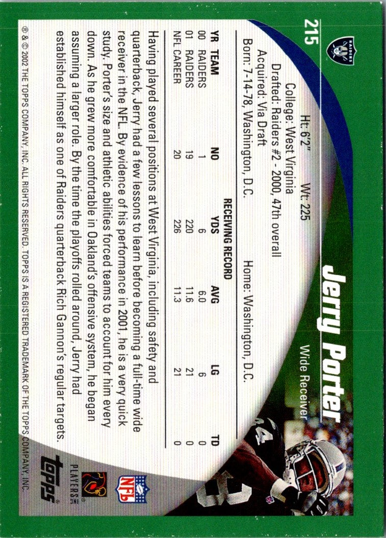 2002 Topps Jerry Porter