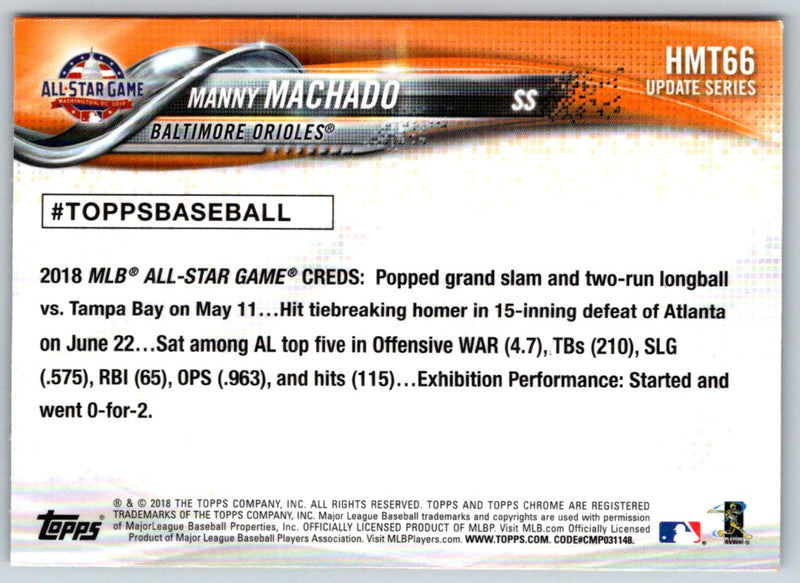2018 Topps Chrome Update Edition Manny Machado