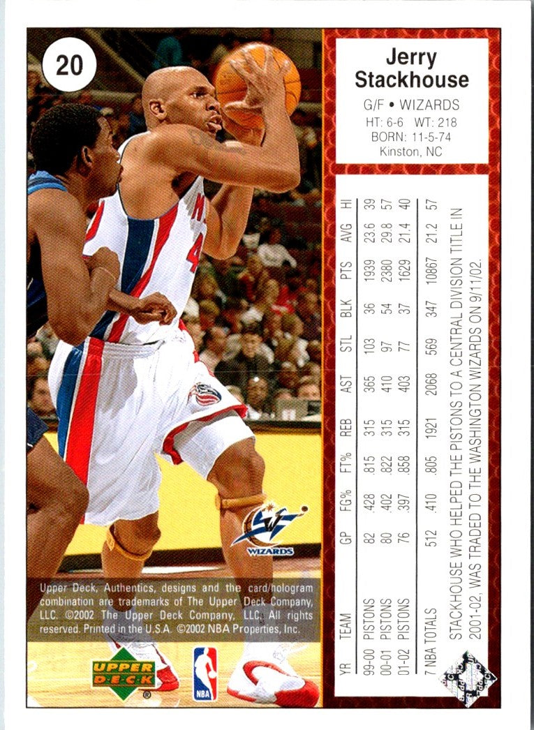 2002 Upper Deck Jerry Stackhouse