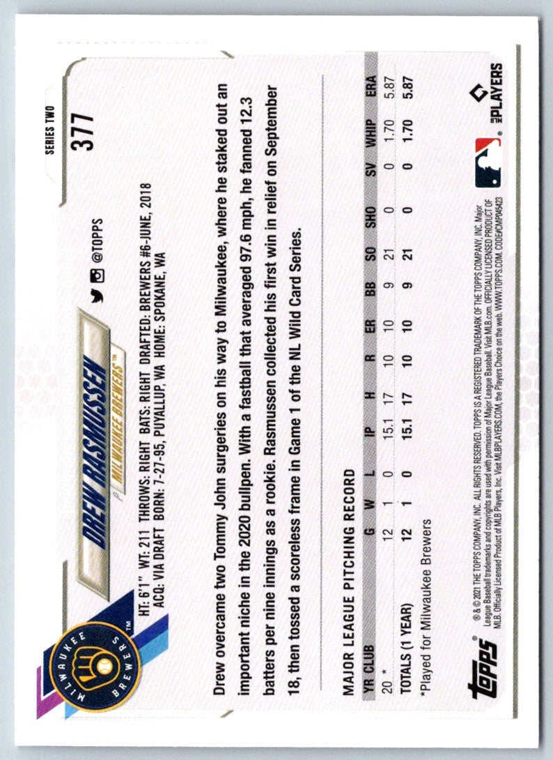 2021 Topps Drew Rasmussen