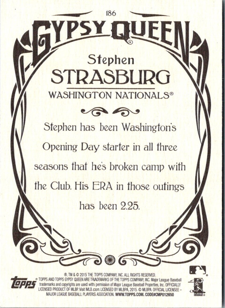 2015 Topps Gypsy Queen Stephen Strasburg