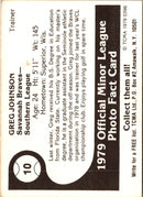 1979 TCMA Savannah Braves Greg Johnson