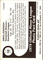 1979 TCMA Savannah Braves Greg Johnson #10