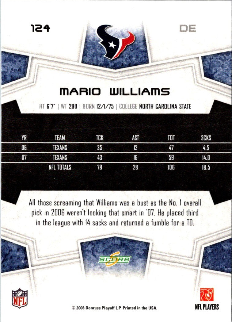 2008 Score Super Bowl XLIII Mario Williams