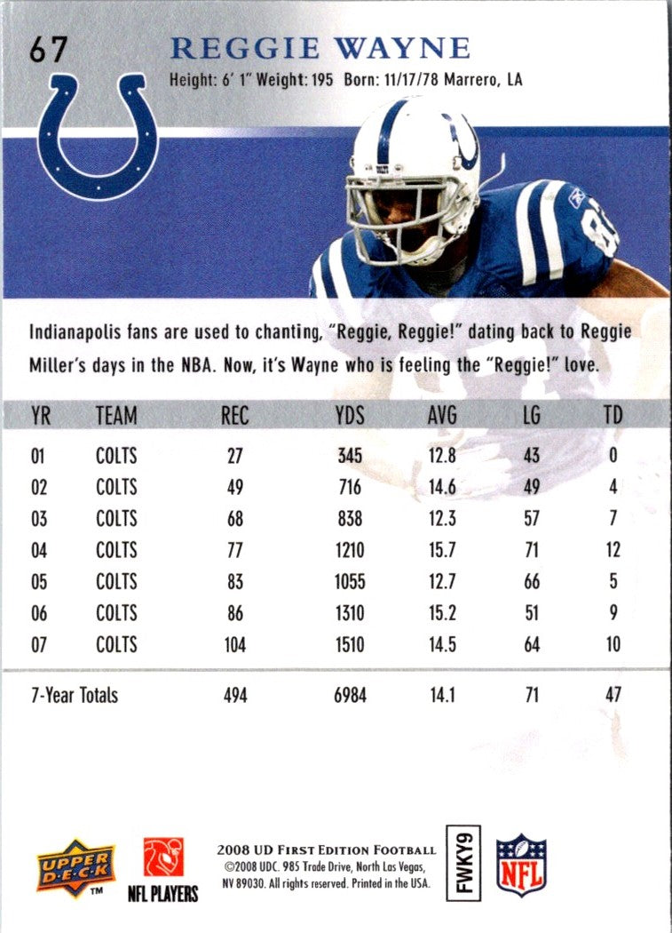 2008 Upper Deck First Edition Reggie Wayne