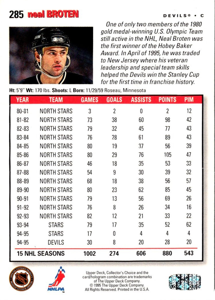 1995 Collector's Choice Player's Club Neal Broten