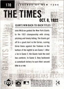 2001 Upper Deck Legends of New York John McGraw