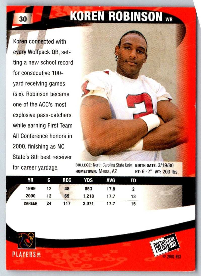 2001 Press Pass Koren Robinson