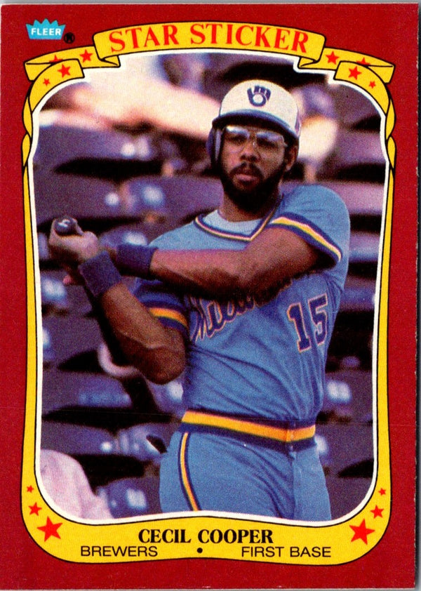 1986 Fleer Star Stickers Cecil Cooper #26