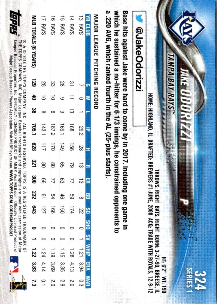 2018 Topps Jake Odorizzi