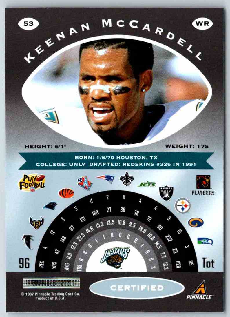 1997 Pinnacle Certified NFL Keenan McCardell
