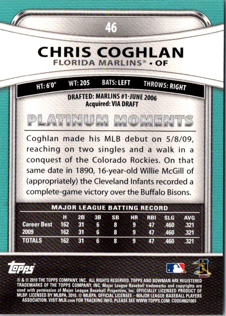 2010 Bowman Platinum Chris Coghlan