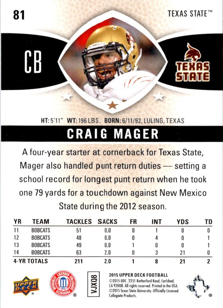 2015 Upper Deck Craig Mager