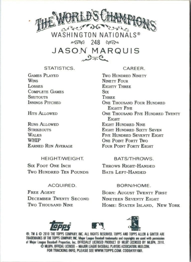 2010 Topps Allen & Ginter Jason Marquis