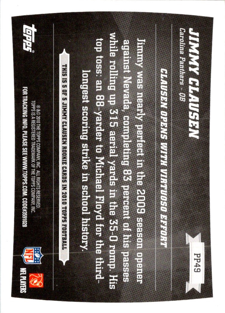 2010 Topps Peak Performance Jimmy Clausen