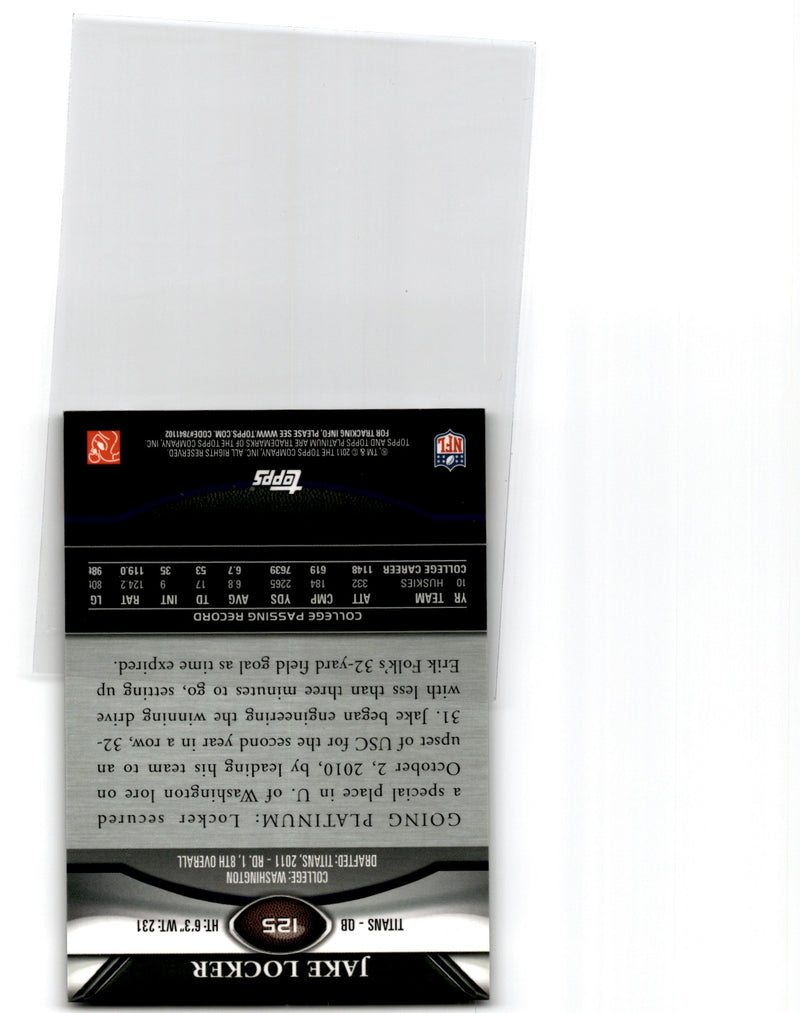 2011 Topps Platinum Green Jake Locker