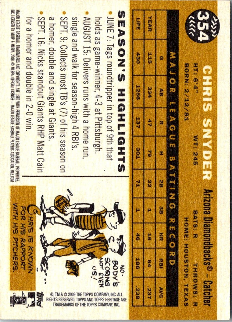 2009 Topps Heritage Chris Snyder