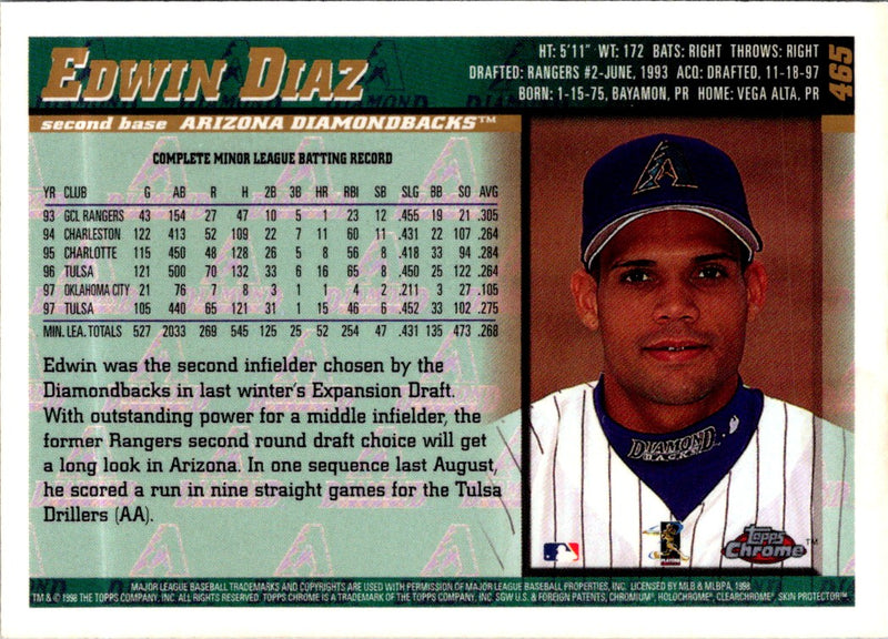 1998 Topps Chrome Edwin Diaz