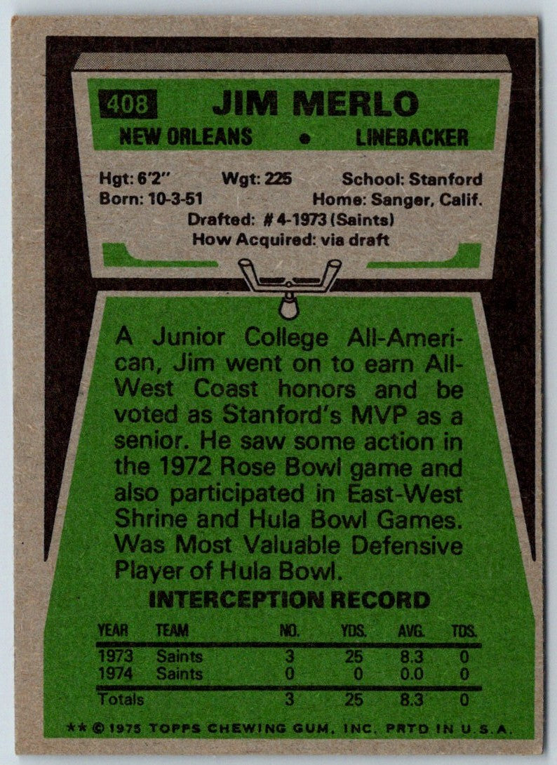 1975 Topps Jim Merlo