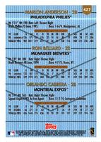 1999 Topps Marlon Anderson/Ron Belliard/Orlando Cabrera #427