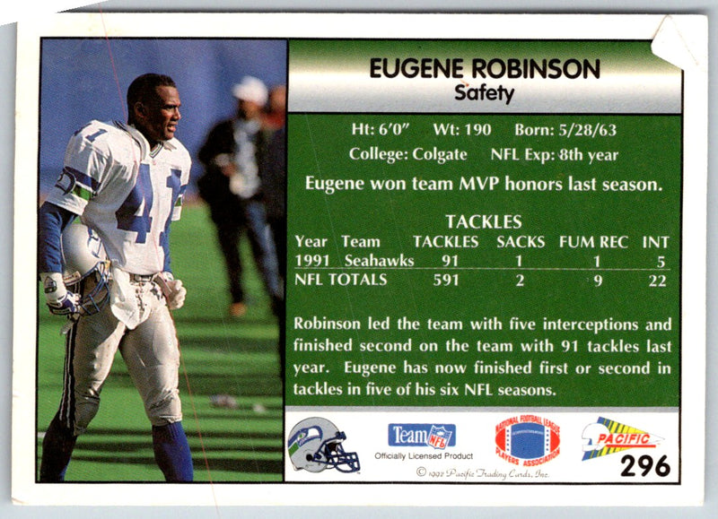 1992 Pacific Oroweat Seattle Seahawks Eugene Robinson