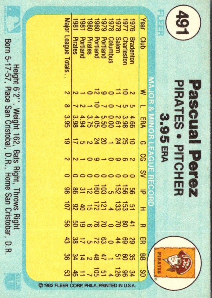 1982 Fleer Pascual Perez