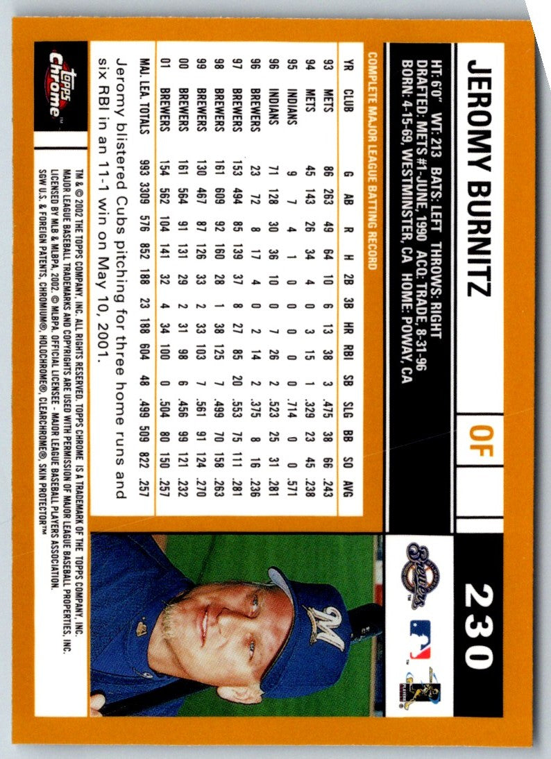 2002 Topps Chrome Jeromy Burnitz