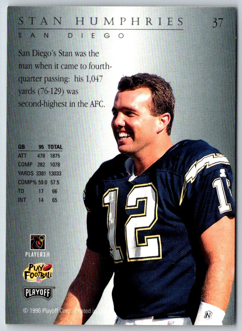 1996 Playoff Trophy Contenders Stan Humphries