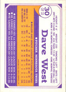 1990 Topps Toys'R'Us Rookies Dave West