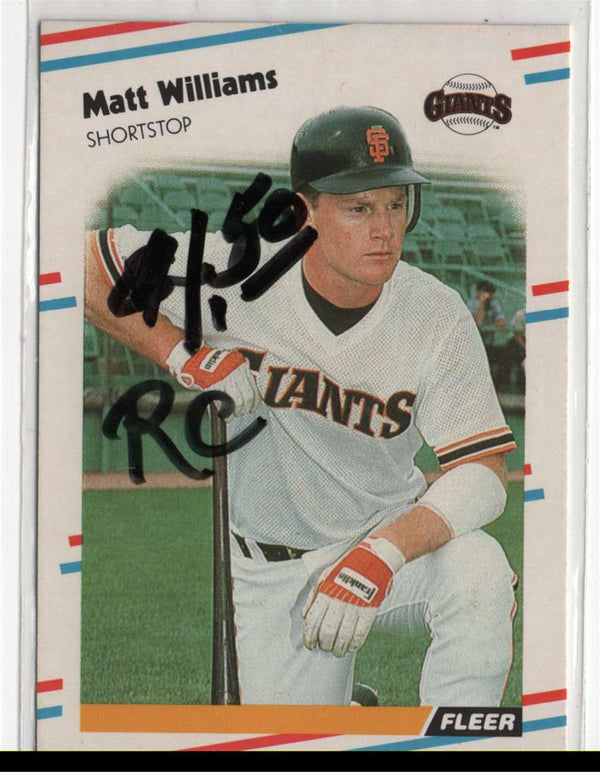 1988 Fleer Matt Williams #101 Rookie