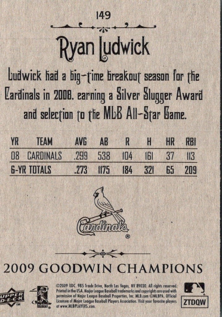 2009 Upper Deck Goodwin Champions Ryan Ludwick