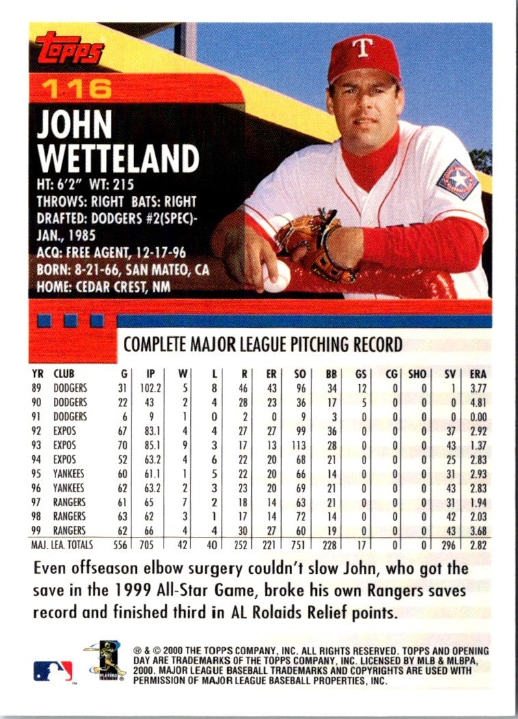 2000 Topps Opening Day John Wetteland