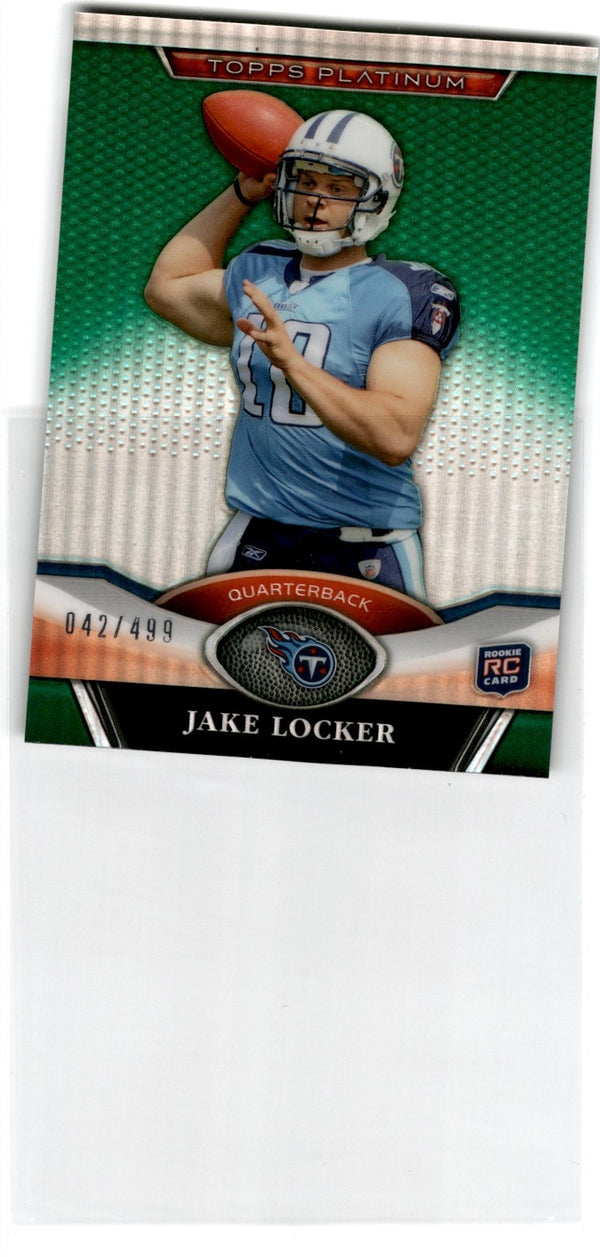 2011 Topps Platinum Green Jake Locker #125 042/499 Refractor