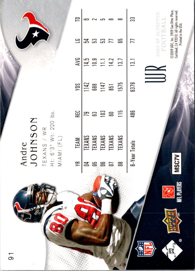 2009 SP Authentic Andre Johnson