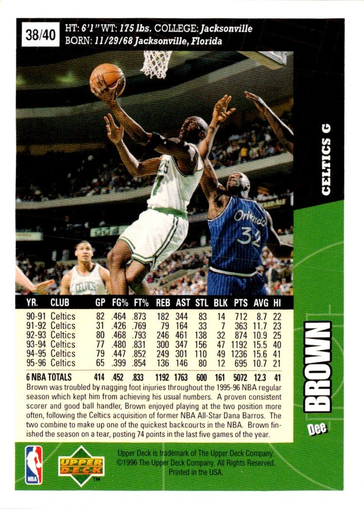 1996 Upper Deck Slam Dunk Series Dee Brown