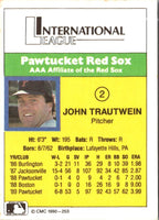 1990 CMC Pawtucket Red Sox John Trautwein #2