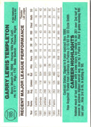 1984 Donruss Garry Templeton
